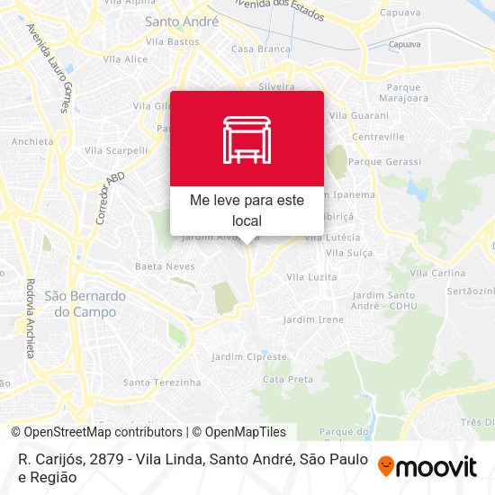 R. Carijós, 2879 - Vila Linda, Santo André mapa