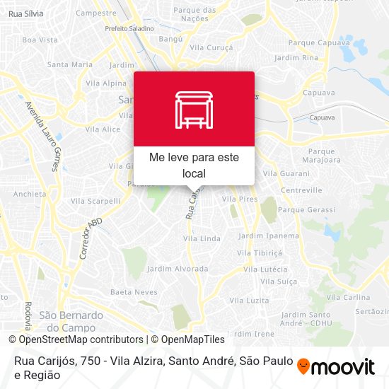 Rua Carijós, 750 - Vila Alzira, Santo André mapa
