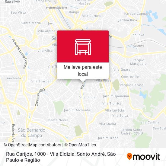 Rua Carijós, 1000 - Vila Eldizia, Santo André mapa