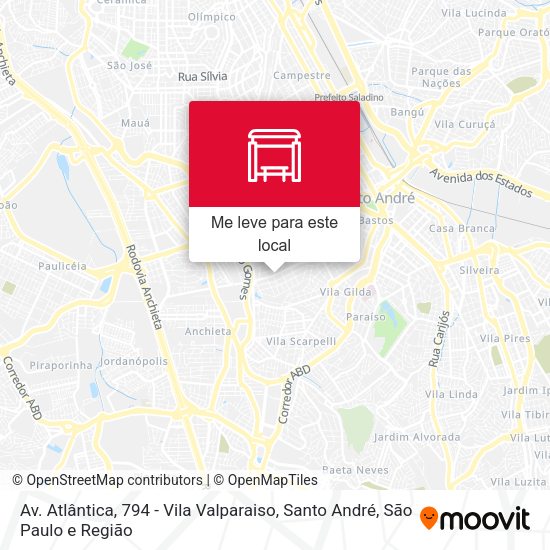 Av. Atlântica, 794 - Vila Valparaiso, Santo André mapa