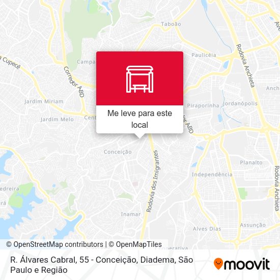 R. Álvares Cabral, 55 - Conceição, Diadema mapa