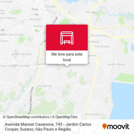 Avenida Manoel Casanova, 743 - Jardim Carlos Cooper, Suzano mapa