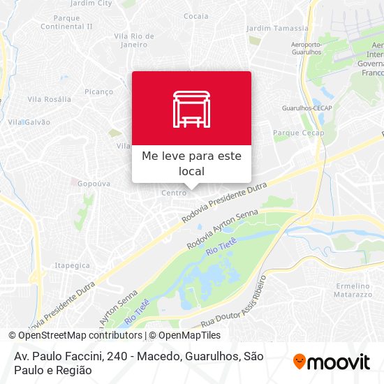 Av. Paulo Faccini, 240 - Macedo, Guarulhos mapa