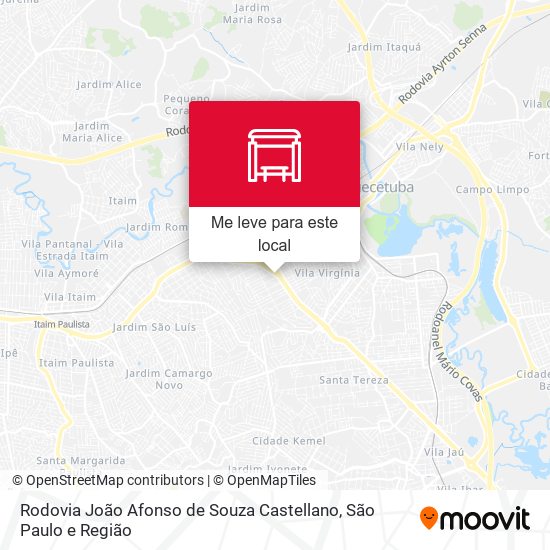 Rodovia João Afonso de Souza Castellano mapa