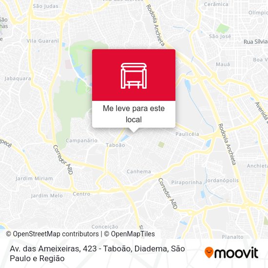 Av. das Ameixeiras, 423 - Taboão, Diadema mapa