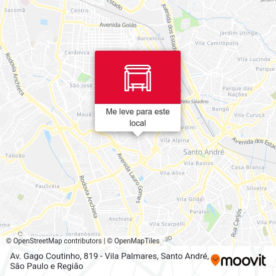 Av. Gago Coutinho, 819 - Vila Palmares, Santo André mapa