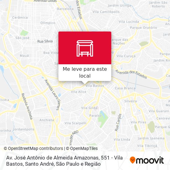 Av. José Antônio de Almeida Amazonas, 551 - Vila Bastos, Santo André mapa