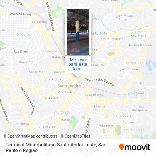 Terminal Metropolitano Santo André Leste mapa
