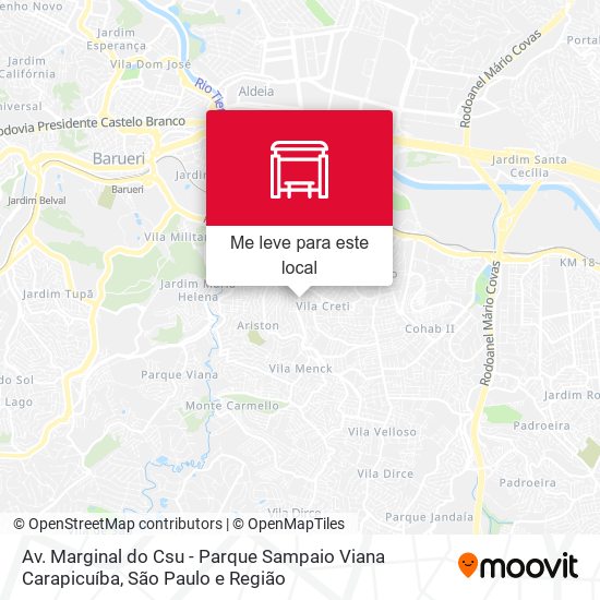 Av. Marginal do Csu - Parque Sampaio Viana Carapicuíba mapa