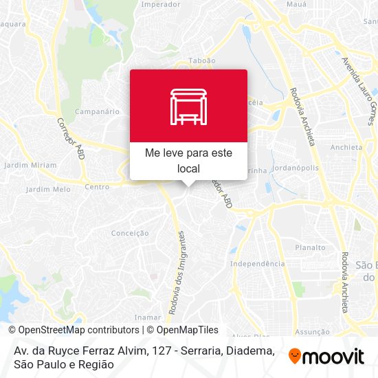Av. da Ruyce Ferraz Alvim, 127 - Serraria, Diadema mapa
