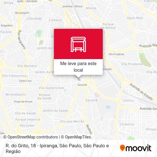 R. do Grito, 18 - Ipiranga, São Paulo mapa