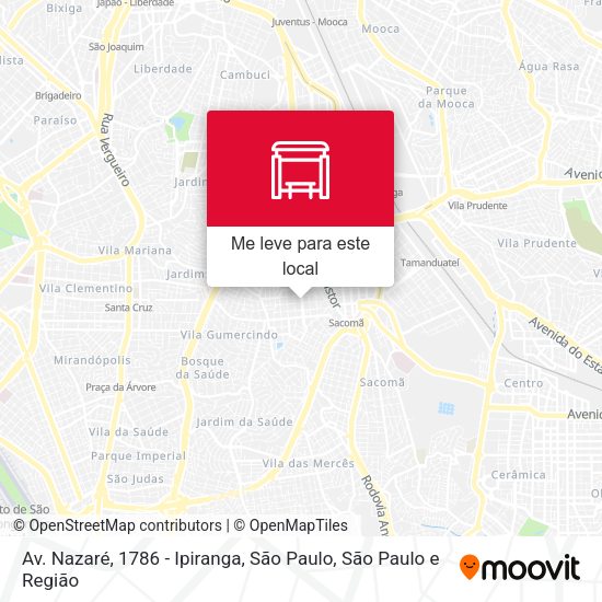 Av. Nazaré, 1786 - Ipiranga, São Paulo mapa