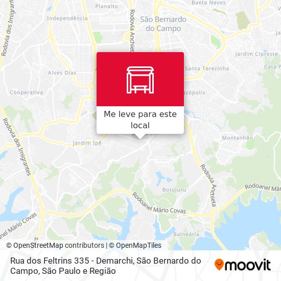 Rua dos Feltrins 335 - Demarchi, São Bernardo do Campo mapa