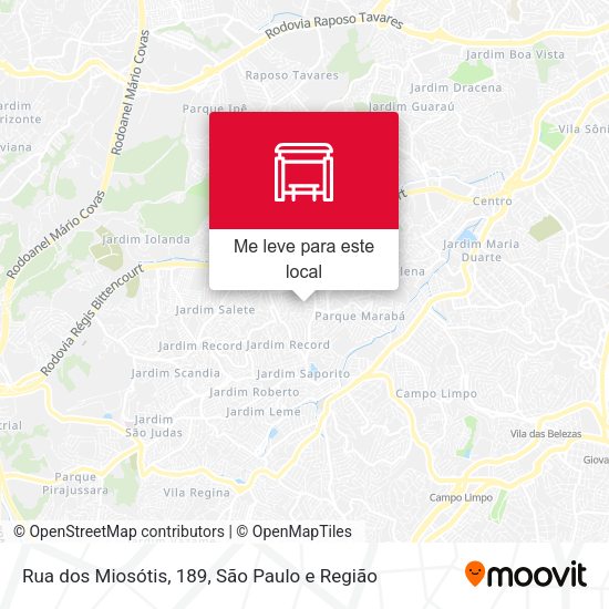 Rua dos Miosótis, 189 mapa
