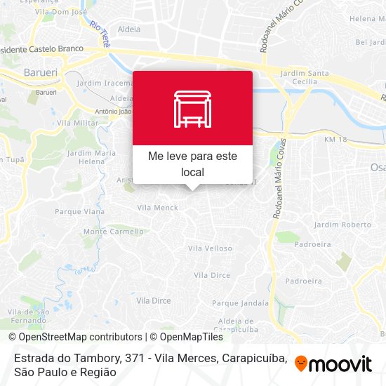 Estrada do Tambory, 371 - Vila Merces, Carapicuíba mapa