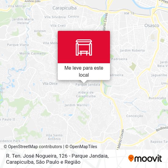 R. Ten. José Nogueira, 126 - Parque Jandaia, Carapicuíba mapa