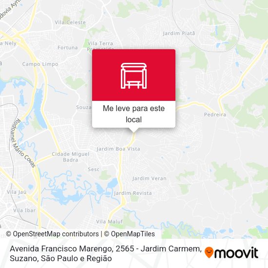 Avenida Francisco Marengo, 2565 - Jardim Carmem, Suzano mapa