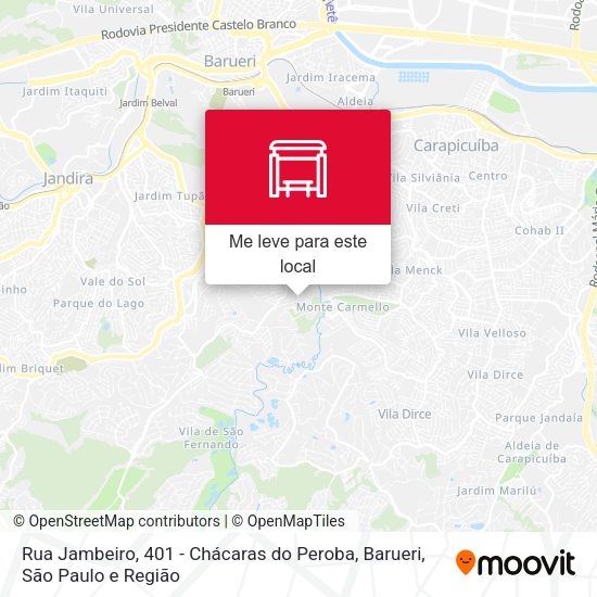 Rua Jambeiro, 401 - Chácaras do Peroba, Barueri mapa