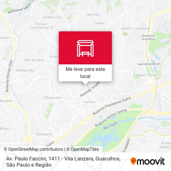 Av. Paulo Faccini, 1411 - Vila Lanzara, Guarulhos mapa