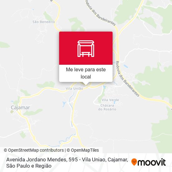 Avenida Jordano Mendes, 595 - Vila Uniao, Cajamar mapa