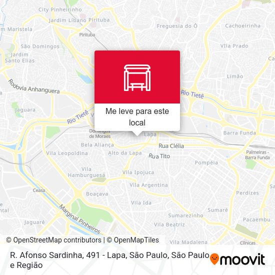 R. Afonso Sardinha, 491 - Lapa, São Paulo mapa