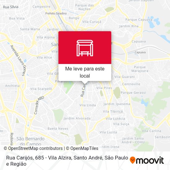 Rua Carijós, 685 - Vila Alzira, Santo André mapa