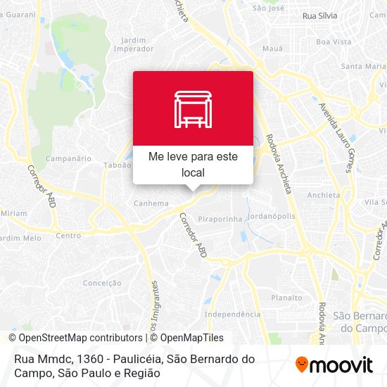 Rua Mmdc, 1360 - Paulicéia, São Bernardo do Campo mapa
