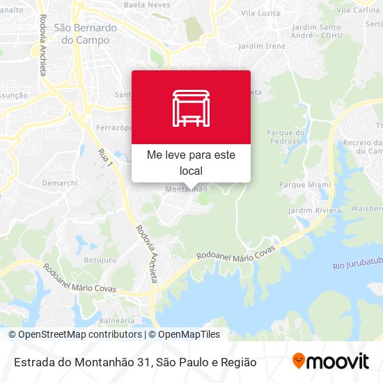 Estr. do Montanhão, 38 Montanhão, São Bernardo do Campo parada Rotas, horários e tarifas