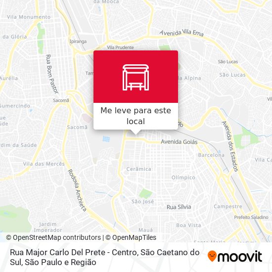 Rua Major Carlo Del Prete - Centro, São Caetano do Sul mapa