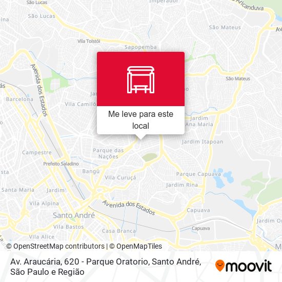 Av. Araucária, 620 - Parque Oratorio, Santo André mapa