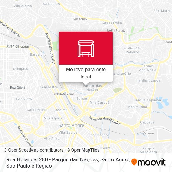 Rua Holanda, 280 - Parque das Nações, Santo André mapa