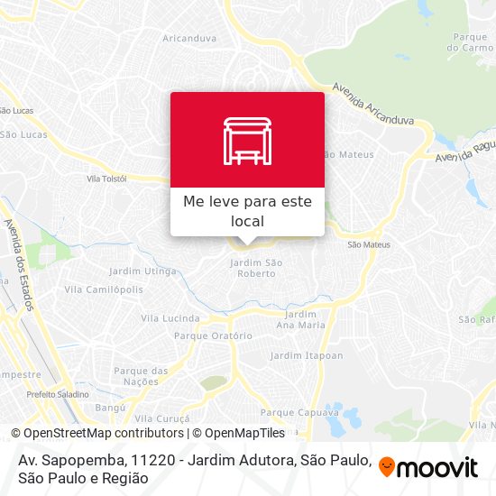 Av. Sapopemba, 11220 - Jardim Adutora, São Paulo mapa