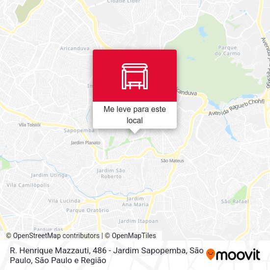 R. Henrique Mazzauti, 486 - Jardim Sapopemba, São Paulo mapa