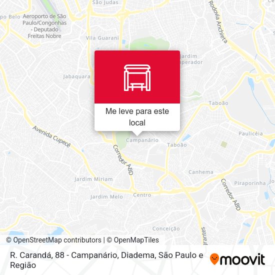 R. Carandá, 88 - Campanário, Diadema mapa
