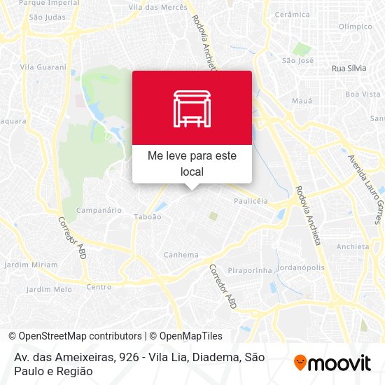 Av. das Ameixeiras, 926 - Vila Lia, Diadema mapa