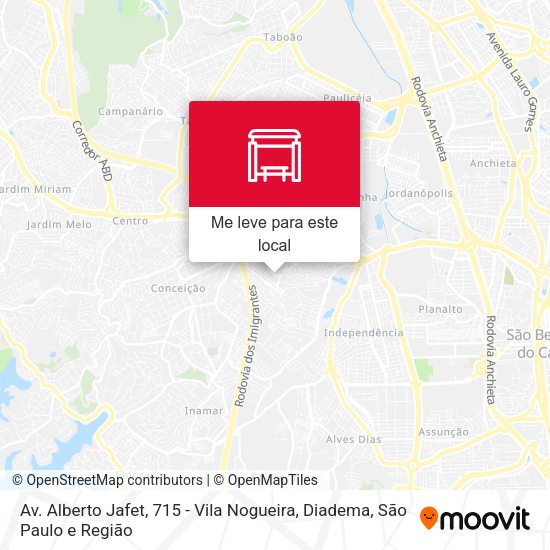 Av. Alberto Jafet, 715 - Vila Nogueira, Diadema mapa