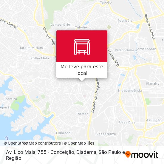 Av. Lico Maia, 755 - Conceição, Diadema mapa