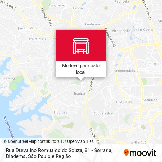 Rua Durvalino Romualdo de Souza, 81 - Serraria, Diadema mapa
