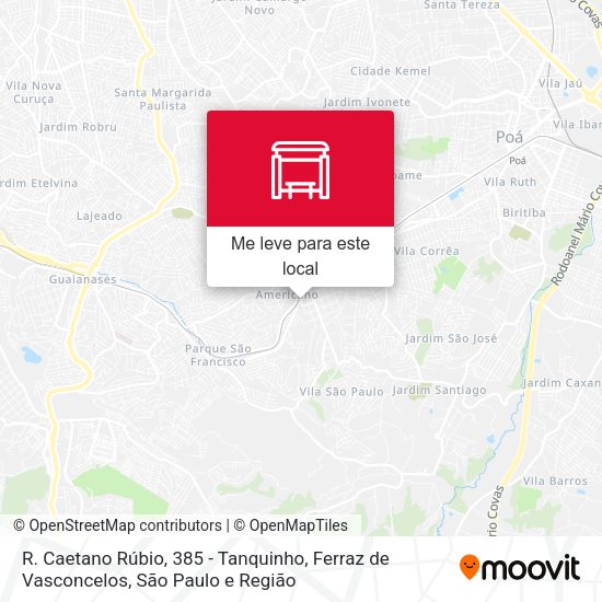 R. Caetano Rúbio, 385 - Tanquinho, Ferraz de Vasconcelos mapa