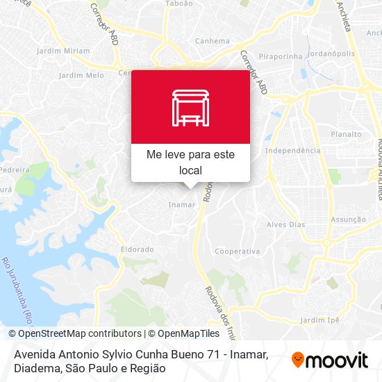 Avenida Antonio Sylvio Cunha Bueno 71 - Inamar, Diadema mapa