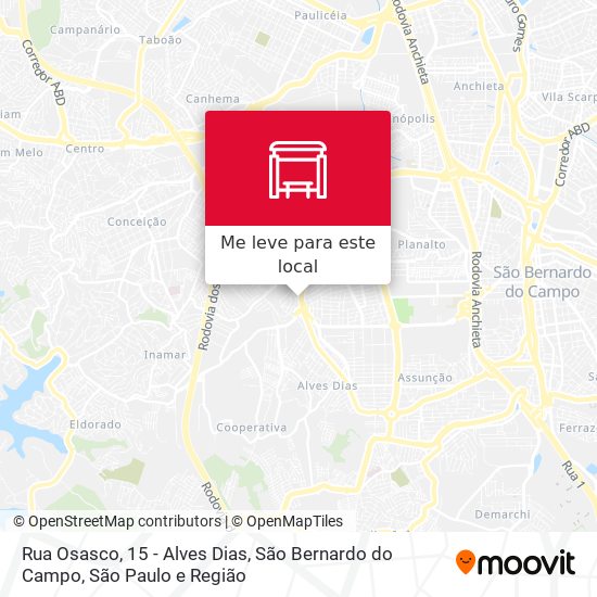 Rua Osasco, 15 - Alves Dias, São Bernardo do Campo mapa