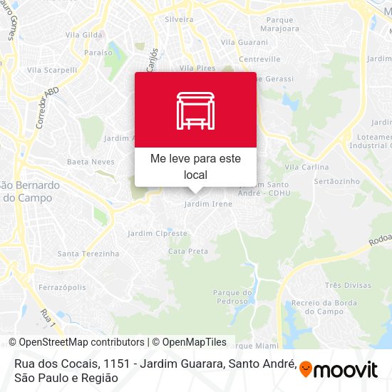 Rua dos Cocais, 1151 - Jardim Guarara, Santo André mapa