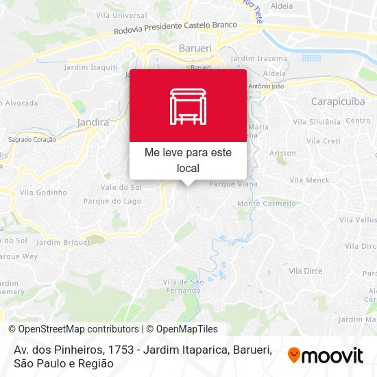 Av. dos Pinheiros, 1753 - Jardim Itaparica, Barueri mapa