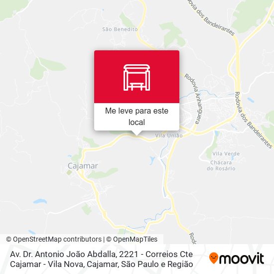 Av. Dr. Antonio João Abdalla, 2221 - Correios Cte Cajamar - Vila Nova, Cajamar mapa