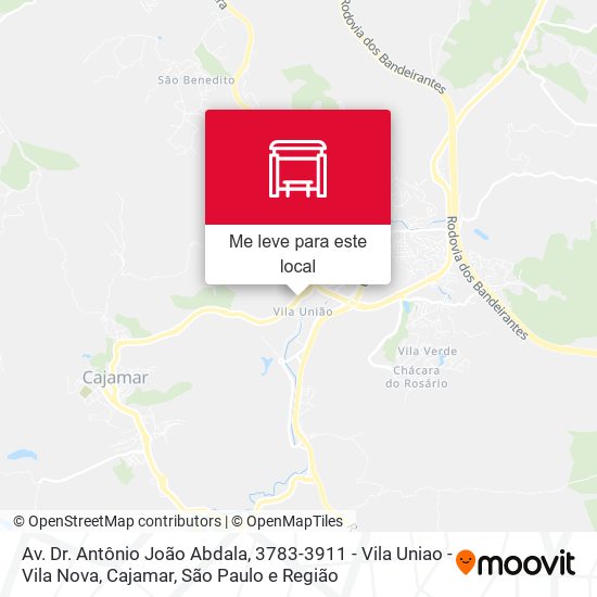 Av. Dr. Antônio João Abdala, 3783-3911 - Vila Uniao - Vila Nova, Cajamar mapa