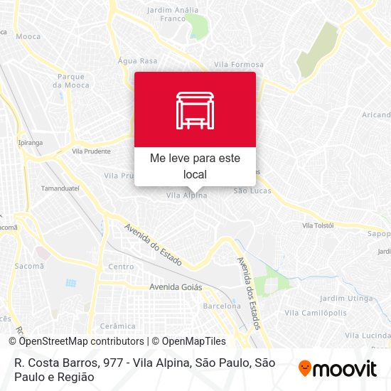 R. Costa Barros, 977 - Vila Alpina, São Paulo mapa