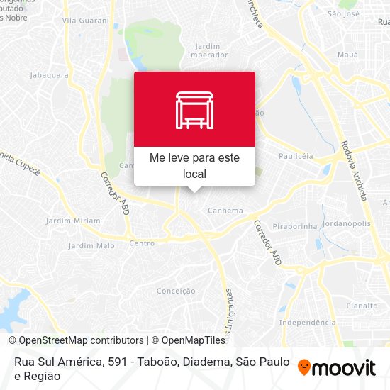 Rua Sul América, 591 - Taboão, Diadema mapa