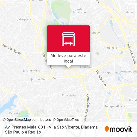 Av. Prestes Maia, 831 - Vila Sao Vicente, Diadema mapa