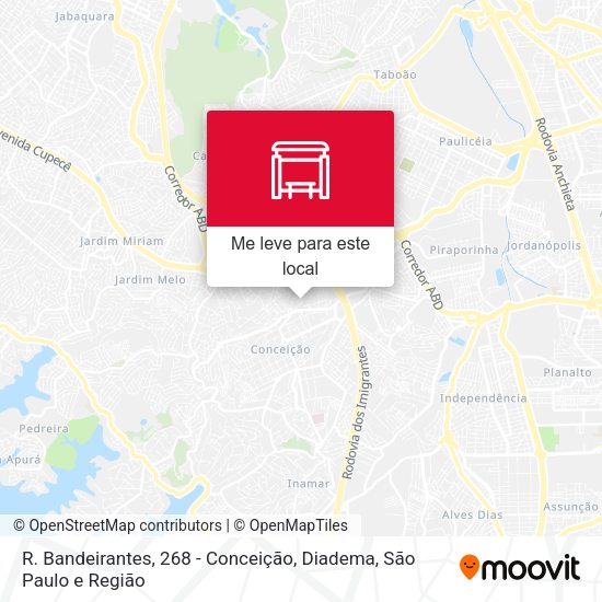 R. Bandeirantes, 268 - Conceição, Diadema mapa
