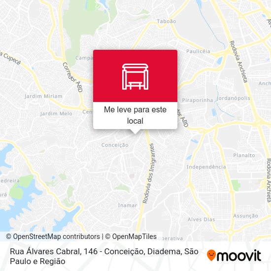 Rua Álvares Cabral, 146 - Conceição, Diadema mapa